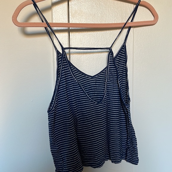 NWOT LF Blue and White Striped Strappy Tank Top - Picture 4 of 4